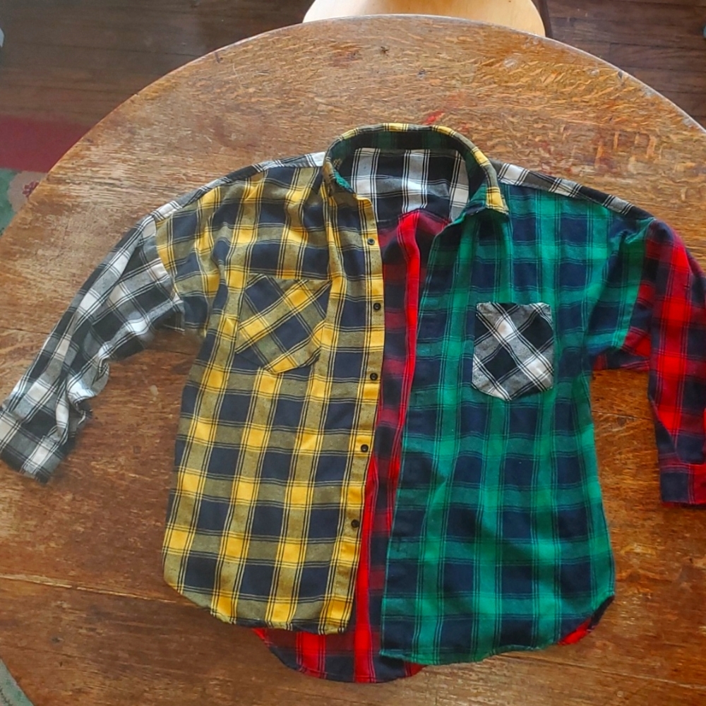 MultiColored Flannel button up